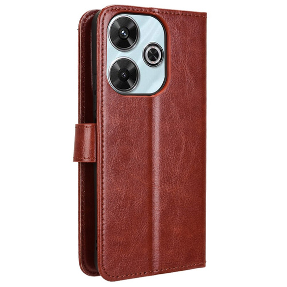 Flip case for Xiaomi Redmi 13, Crazy Horse Wallet, brown