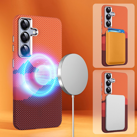 MagSafe's Samsung Galaxy S25 Case, Carbon Fiber, orange