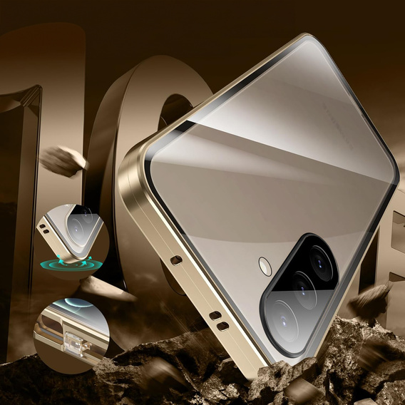 Case for Samsung Galaxy A36, Magnetic Dual Glass, gold