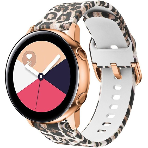 Smooth strap for Samsung Galaxy Watch Active 22mm, Brown Leopard