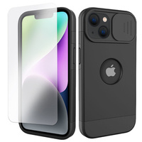 ERBORD MagSafe Cam Slider Case, Black + Screen Protector for iPhone 13 / iPhone 14