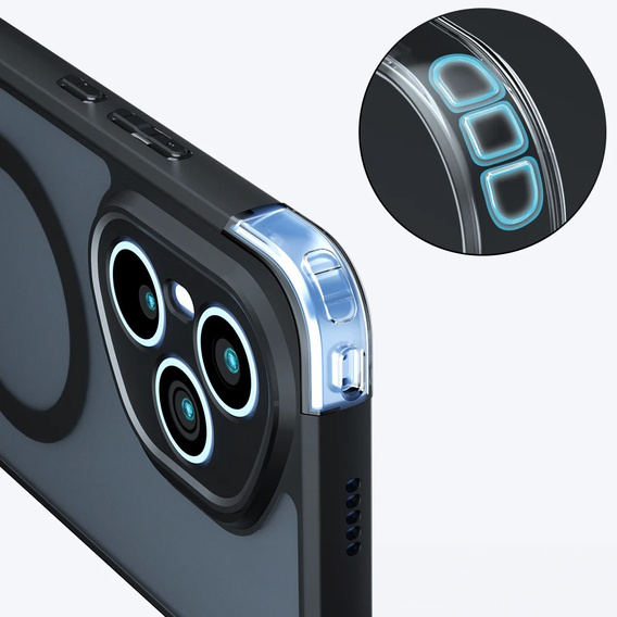 Case for Honor 400 Pro 5G, for MagSafe, ERBORD Matt Case, black + Screen Glass