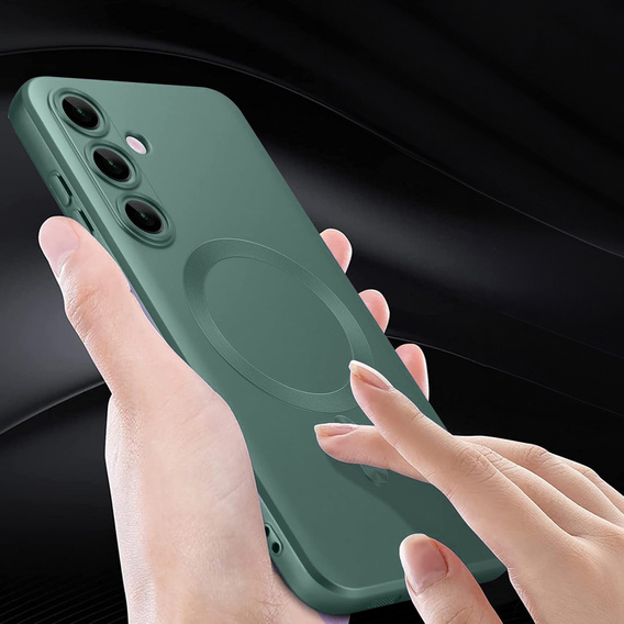 Case for Samsung Galaxy A56, ColorMag, for MagSafe, green + 9H tempered glass