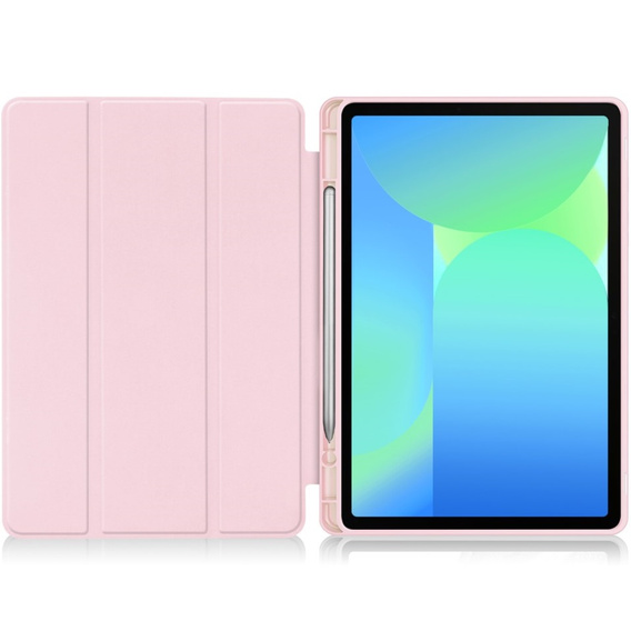 Case for Samsung Galaxy Tab S10 FE+ Plus, Smartcase with stylus space, pink
