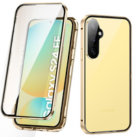 Case for Samsung Galaxy S24 FE, Magnetic Dual Glass, gold