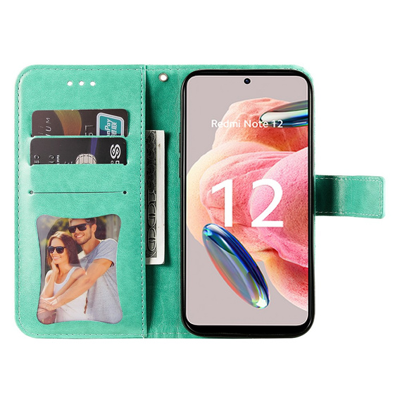 Flip case for Xiaomi Redmi Note 12 4G, Mandala Flower, green