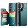 CASEME flip case for Samsung Galaxy S25 Ultra, Litchi Wallet, green