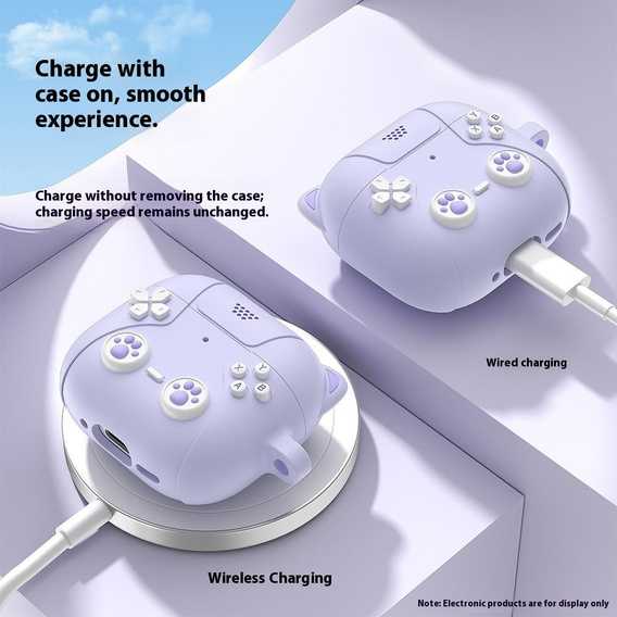 Silicone case with cat paw motif with key ring for Apple AirPods Pro 3