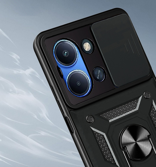 Armoured case for Xiaomi Redmi 15C 4G/LTE, with camera protection, with stand, black