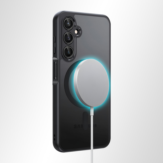 Case for Samsung Galaxy A16, for MagSafe, ERBORD Matt Case, black + Screen Glass