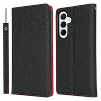 Flip case for Samsung Galaxy S25+ Plus, Litchi Skin Grain, black