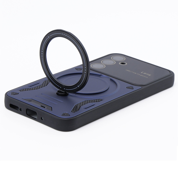 BENKS Kevlar Case for Samsung Galaxy A54 5G, for MagSafe, Carbon Fiber, blue