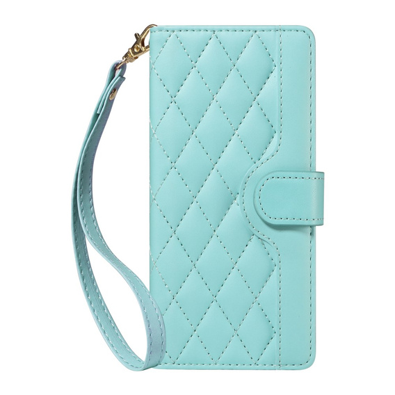 Flip case for Xiaomi Redmi Note 14 Pro 5G / Xiaomi Redmi Note 14 Pro+ 5G / Xiaomi Poco X7 5G, Rhombus Crossbody Leather, green