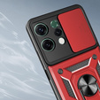 Armoured case for Oppo Reno 14, with camera protection, with stand, red