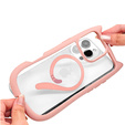 Case for iPhone 16 Pro, for MagSafe, Cute Cat, pink + Screen Glass