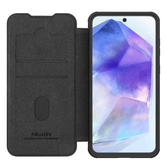 NILLKIN flip case for Samsung Galaxy A56, CamShield Qin Pro, leather, black