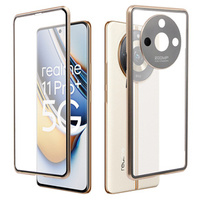 Case for Realme 11 Pro 5G / Pro+ 5G, Magnetic Dual Glass, gold