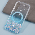 Case for Samsung Galaxy S24+ Plus, Glittery, for MagSafe, blue