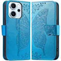 Flap case for Oppo Reno 14F, wallet, Butterfly, blue