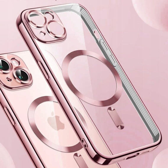 Case for iPhone 15, Electro MagSafe, pink + Screen Glass