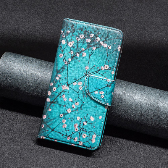 Flip case for Motorola Edge 40 Neo, Wallet, sakura, blue