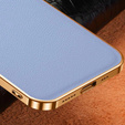 Case for iPhone 14 Plus, Cowhide Leather, blue