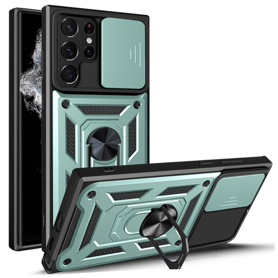 Case for Samsung Galaxy S23 Ultra, CamShield Slide, green