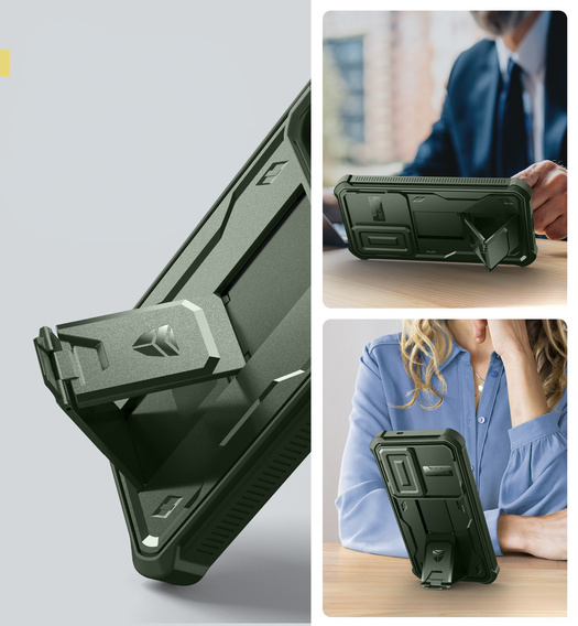 Armored case for Samsung Galaxy S25, Dexnor Full Body (Two Frames), green