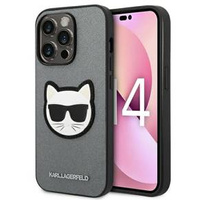 Karl Lagerfeld Case for iPhone 14 Pro Max, Saffiano Choupette Head Patch, silver