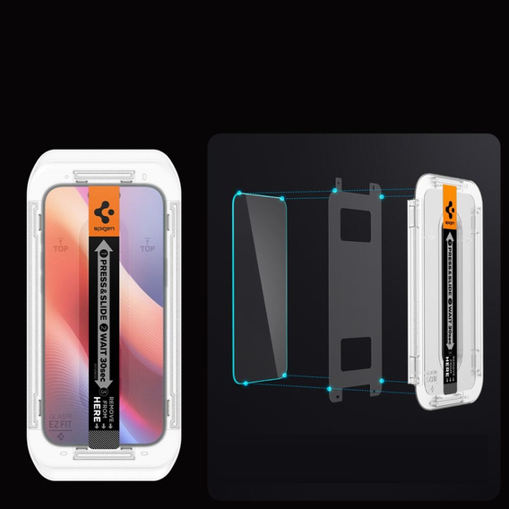 Spigen tempered glass for iPhone 17 / 17 Pro / 16 Pro, Glas.TR EZ Fit (2 pcs.)