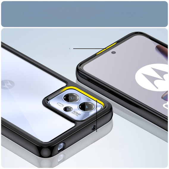 Case for Motorola Moto G13 / G23, Fusion Hybrid, transparent / black