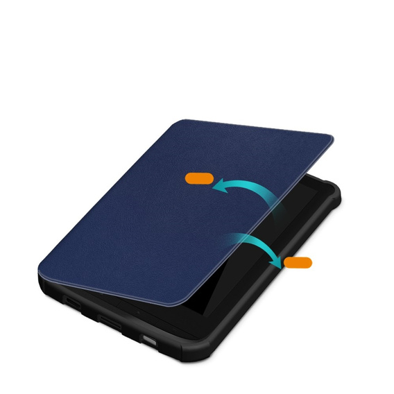 Case for PocketBook Touch Lux 4 5 606 616 627 628 632 633, Smartcase, blue
