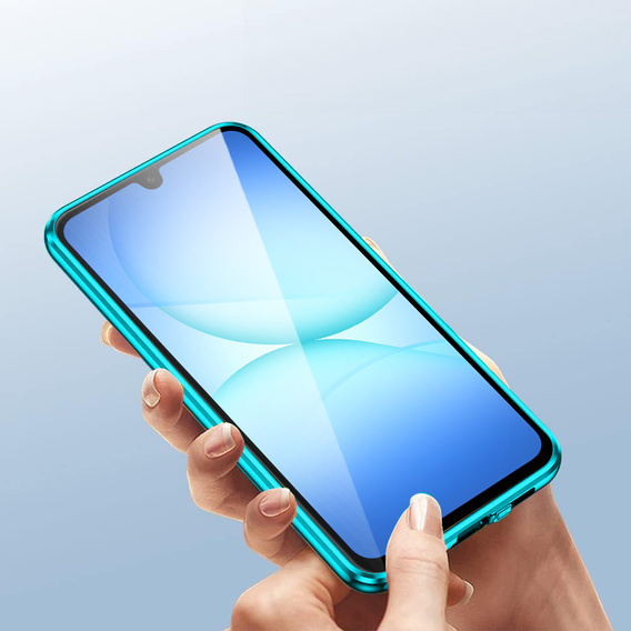 Case for Samsung Galaxy A17 5G, Magnetic Dual Glass, transparent with blue sides