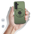 MagSafe case for Samsung Galaxy S24, Military Magnet, Hybrid Case, green