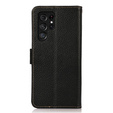 KHAZNEH RFID case for Samsung Galaxy S23 Ultra, Litchi Texture, black