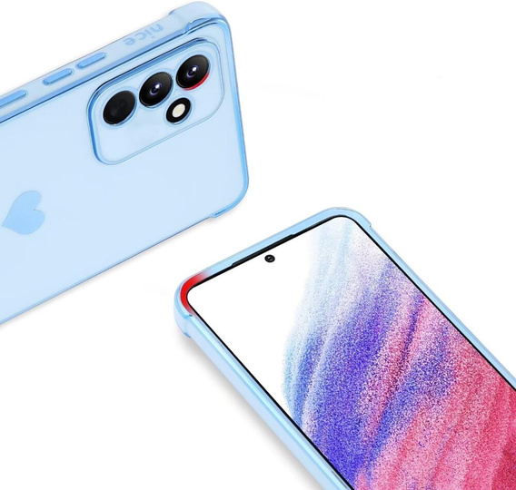 Case for Samsung Galaxy S23 FE, Electro heart, blue + Full Glue Ceramic Glass