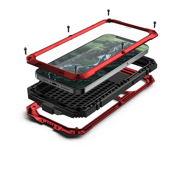 Armored case for iPhone 12 Mini, R-JUST, red