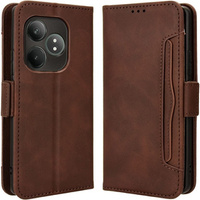 Flip case for Realme GT 6 / 6T, Card Slot, brown