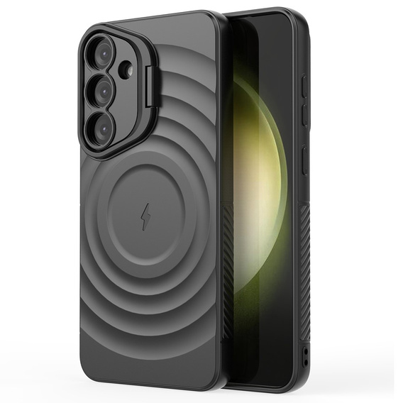Case for Samsung Galaxy S25, Ripple Kickstand, for MagSafe, black