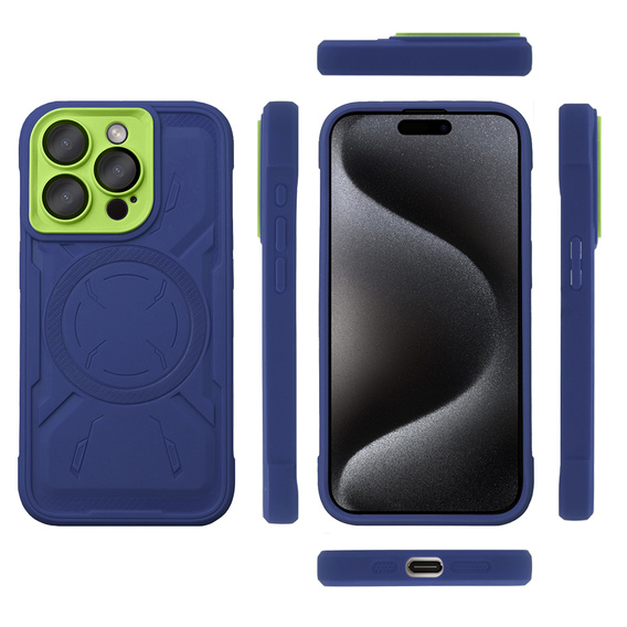 Case for iPhone 15 Pro Max, ERBORD Armor Mag, blue