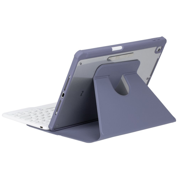 Keyboard case for iPad 11" 2025 A16 (11 gen.) / iPad 10.9" 2022 (10 gen.), Rotary 360° Leather, purple