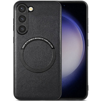 Case for Samsung Galaxy S23, Leather Hybrid MagSafe, black