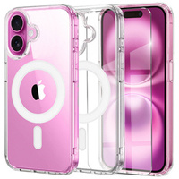 MagSafe Magnetic Case for iPhone 16, ERBORD CrystalMag, transparent + Glass for screen