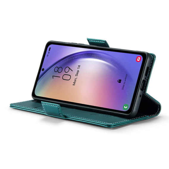 CASEME flip case for Samsung Galaxy A54 5G, Litchi Wallet, green