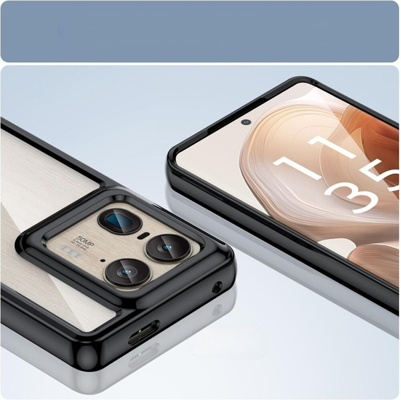 Case for Motorola Edge 50 Ultra, Fusion Hybrid, transparent / black