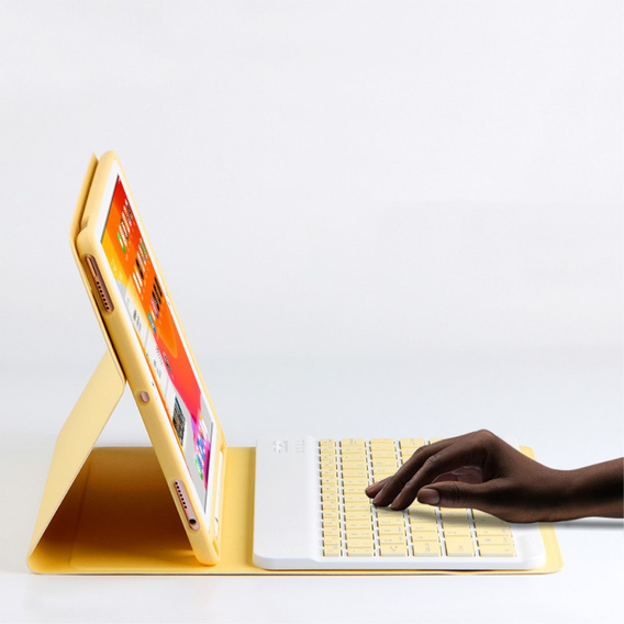 Case + keyboard iPad 10.2 2019 / 2020 / 2021, yellow