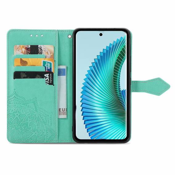 Flip case for Honor Magic 6 Lite 5G, Mandala, green