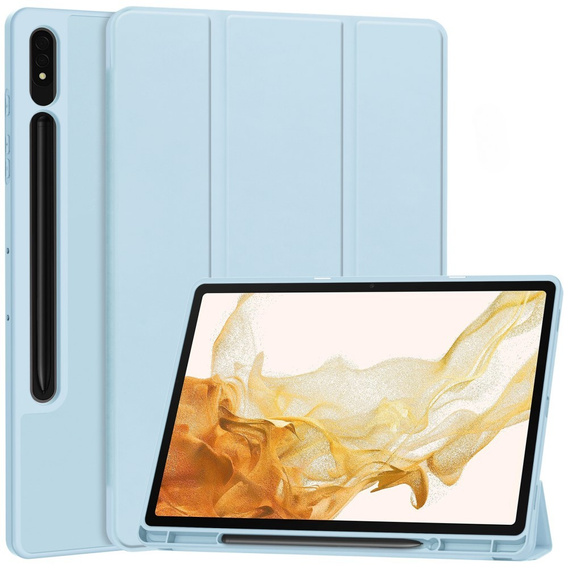 Case for Samsung Galaxy Tab S10+ Plus, Smartcase with stylus space, blue