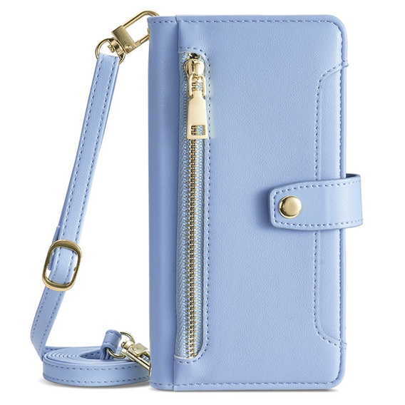 Flip case for Samsung Galaxy A16, Wallet Zipper Pocket, blue