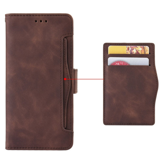 Flip case for Honor 70 5G, Card Slot, brown